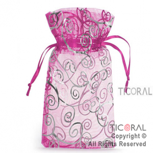 BOLSA ORGANZA FUCSIA 10X15 ARABESCO HS3969-2 x 1